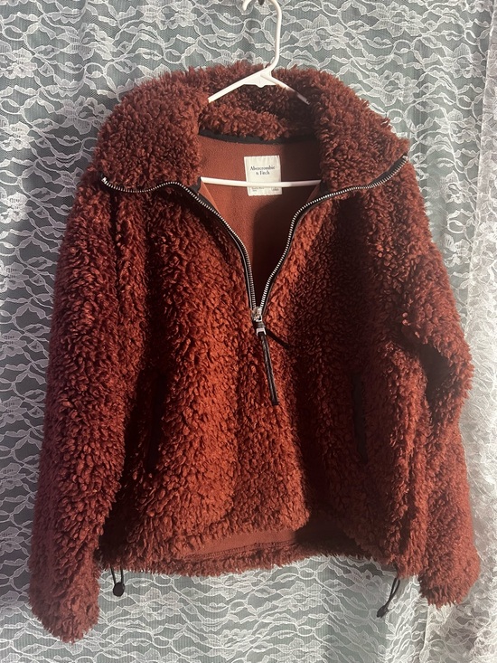Abercrombie & Fitch Jackets & Blazers - Abercrombie and Fitch Fleece Teddy Jacket Rust Womens Size Small